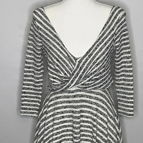 Free People Maverick Striped Knit Mini Dress in Gray and Cream - SIze XS - Picture 4 of 7